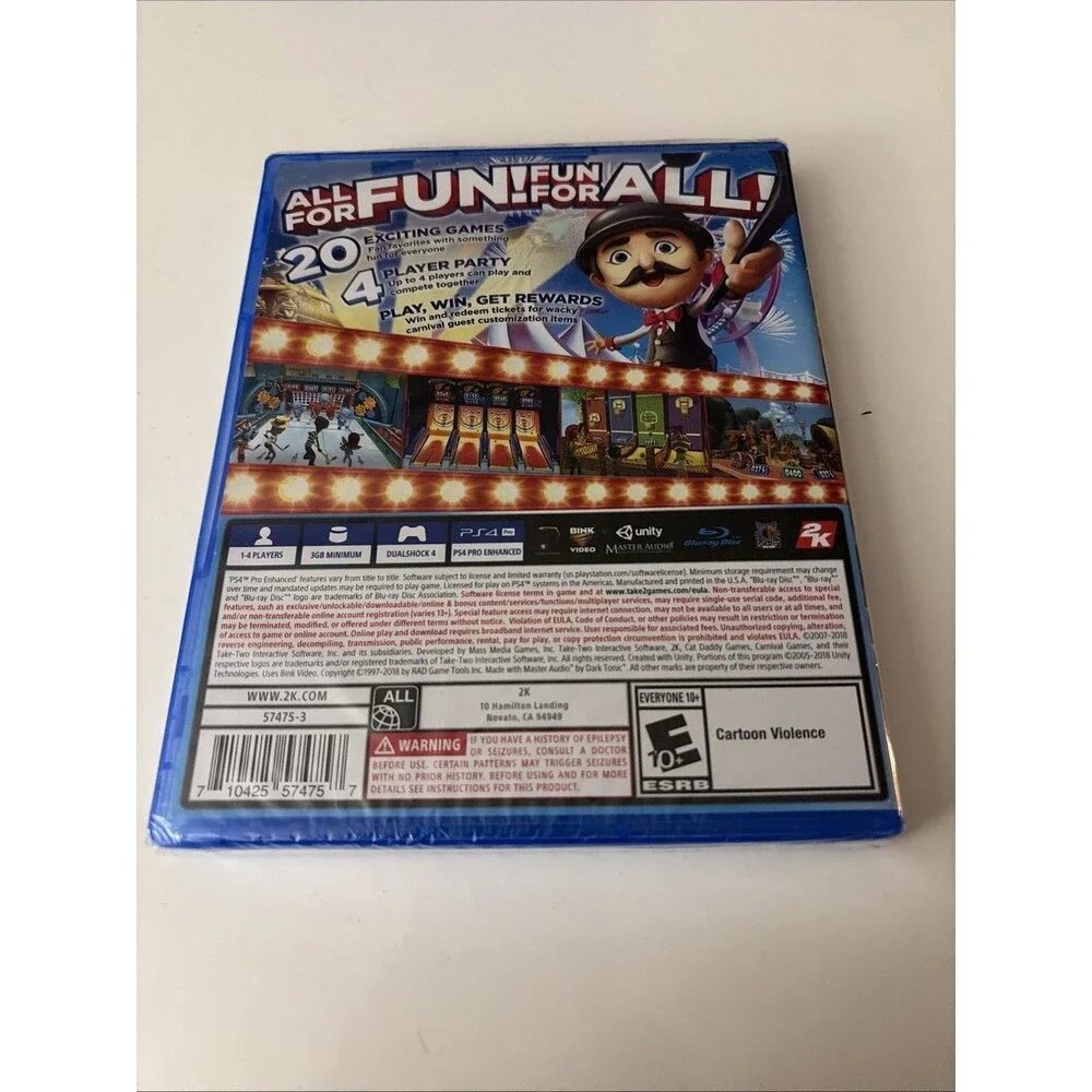 Sealed Carnival Games Sony PlayStation 4 PS4 Video Game NEW
